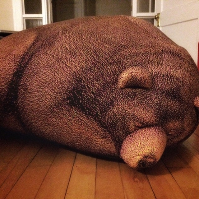 Sleeping Grizzly Bear Beanbag (phone Number Must Be Included for
