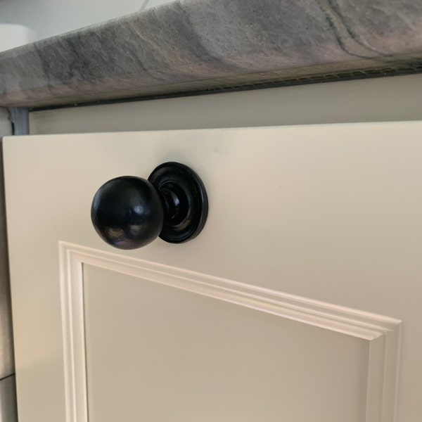 Black Rustic Cast Iron Cabinet Knobs Antique Style ~ Drawer Cupboard ...