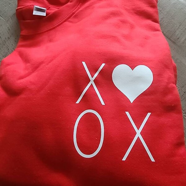 XOXO Heart Round Neck Dropped Shoulder Sweatshirt