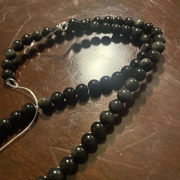 thumbnail image 2 of AAA Natural Rainbow Obsidian Gemstone Round Loose Beads – 15" Strand, 4mm-18mm 2 of 14