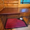 Modern Edge Wood Dog Crate Base, Walnut Stain, Safety Lip Secure Fit ...