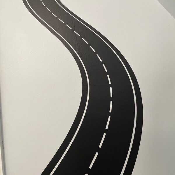 Winding Road Wall Decal, Highway Speedway Vinyl Sticker Kids Decor ...