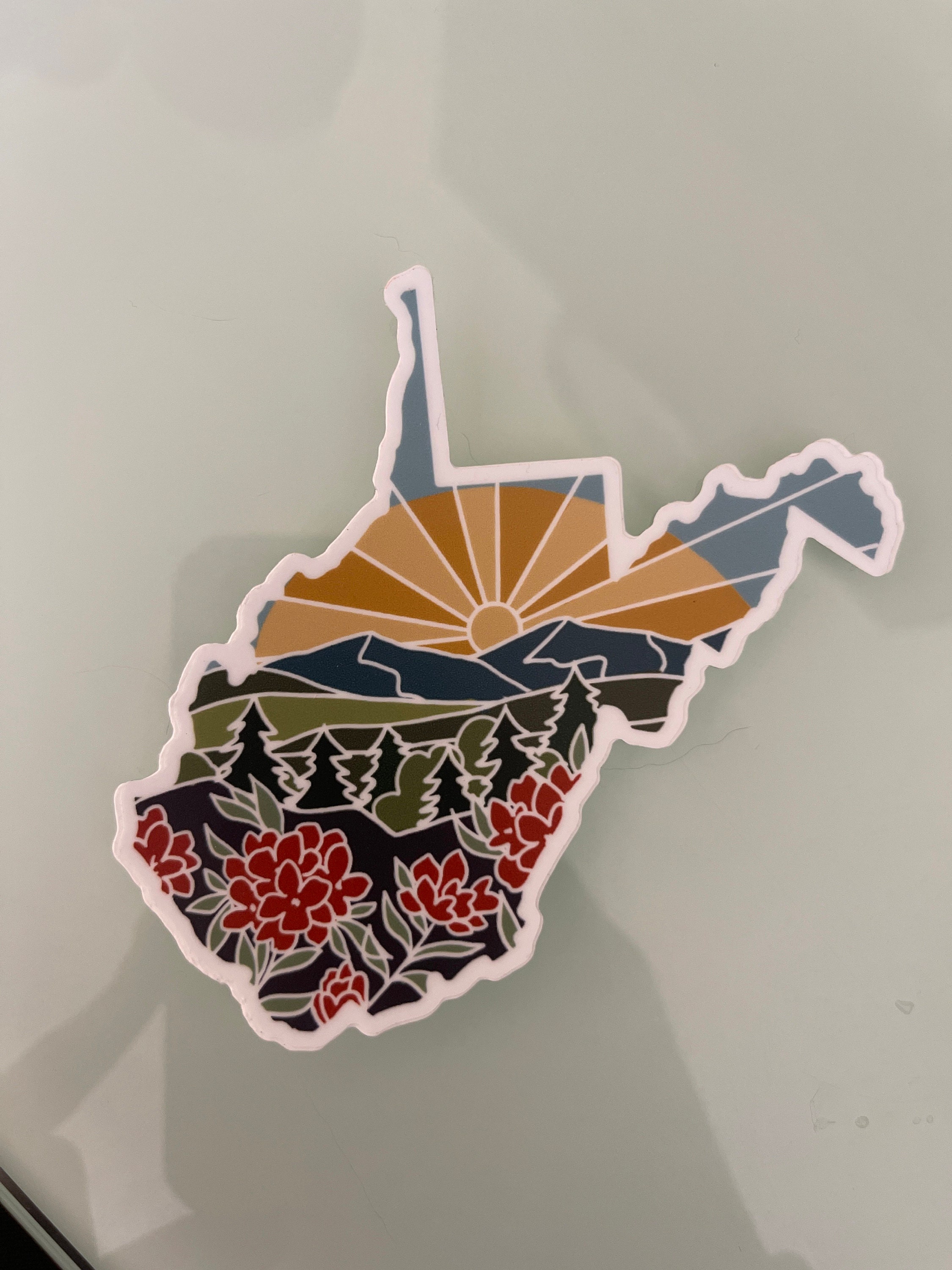 West Virginia Durable Sticker | High Quality Bumper Sticker | United States Vinyl Decal | Weatherproof Sticker | Water Bottle Sticker | 4&quot;