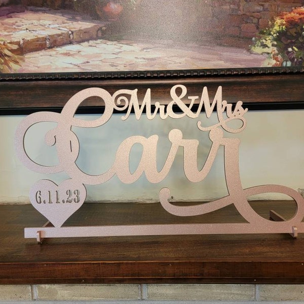 Custom Wedding Sign, Personalized Mr & Mrs Wedding Name Sign, Script ...