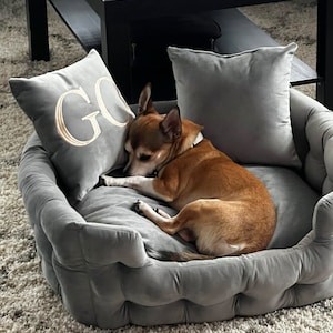 Dog Bed, Velvet Dog Bed, Custom Dog Bed, Dog Sofa, Pet Bed, Luxury Dog ...