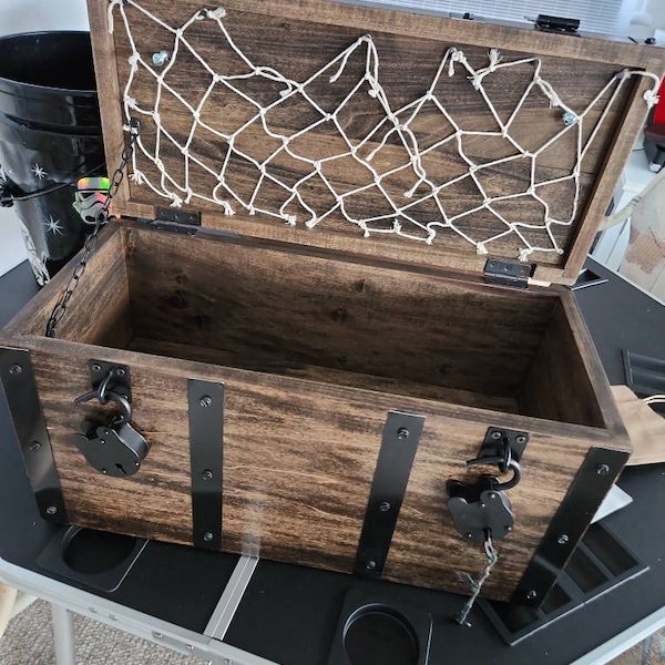 Metal Wrapped Wooden Pirate Treasure Chest With Secret Compartments - Etsy