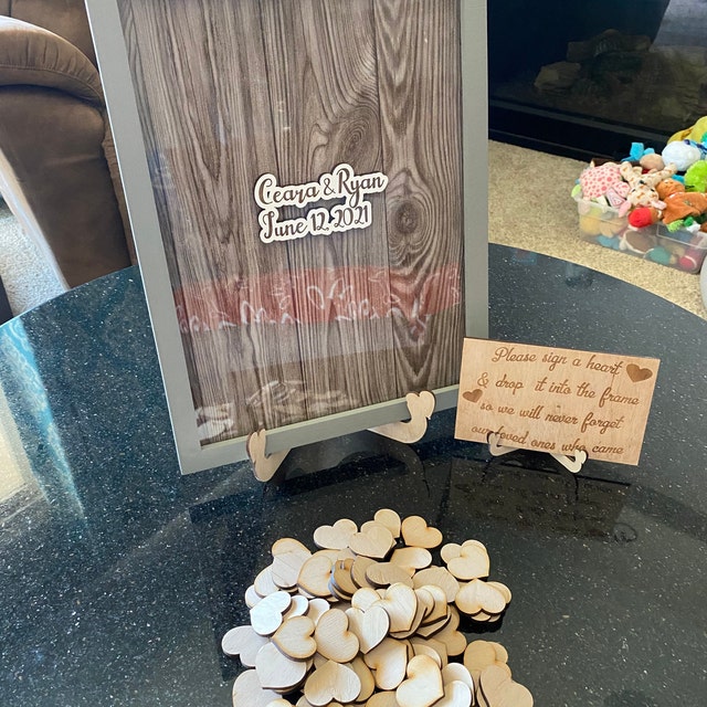 Wooden Heart Wedding Guest Book Alternative, Unique Guest Book