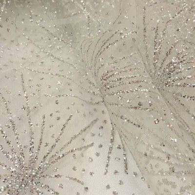 Champagne Beaded Lace 3d Floral Flowers Embroidered on Mesh Prom Fabric ...