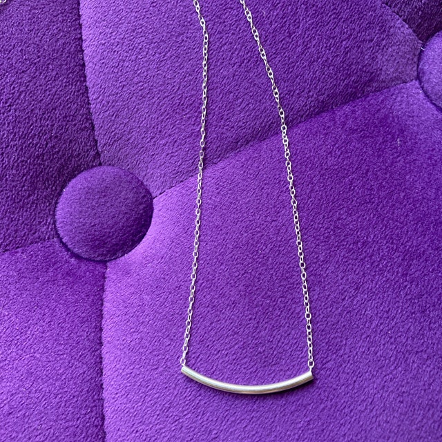 Xmsrn Collana catena vintage barra tubo Collana catena sottile argento Collana girocollo catena argento Boho Collana girocollo minimale Catena di gioielli per donne e ragazze