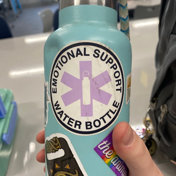 Emotional Support Water Bottle Sticker - Etsy