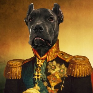 Admiral Dog Canvasrenaissance Dog Portraitgeneral Dog Etsy