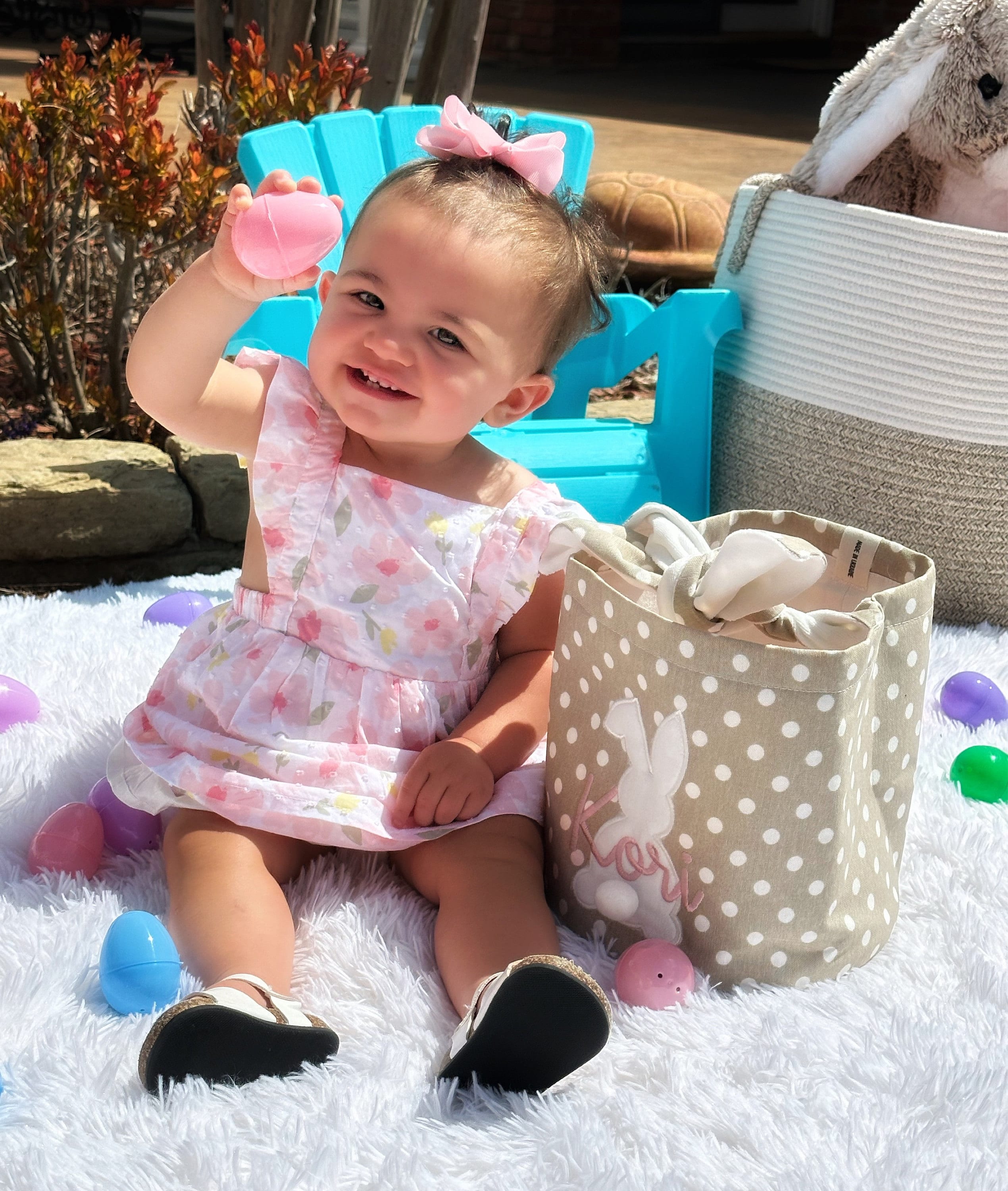 Personalized Easter Basket. Custom Embroidered Easter Bunny. Kids Easter Basket. Baby Girl And Boy Basket. Egg Basket For Easter Activities.