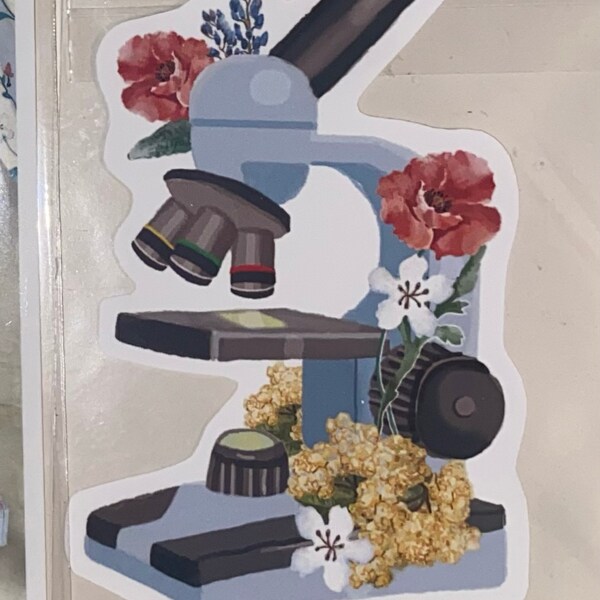 Microscope Vinyl Sticker, Unique Science Biology Sticker Decal - Etsy
