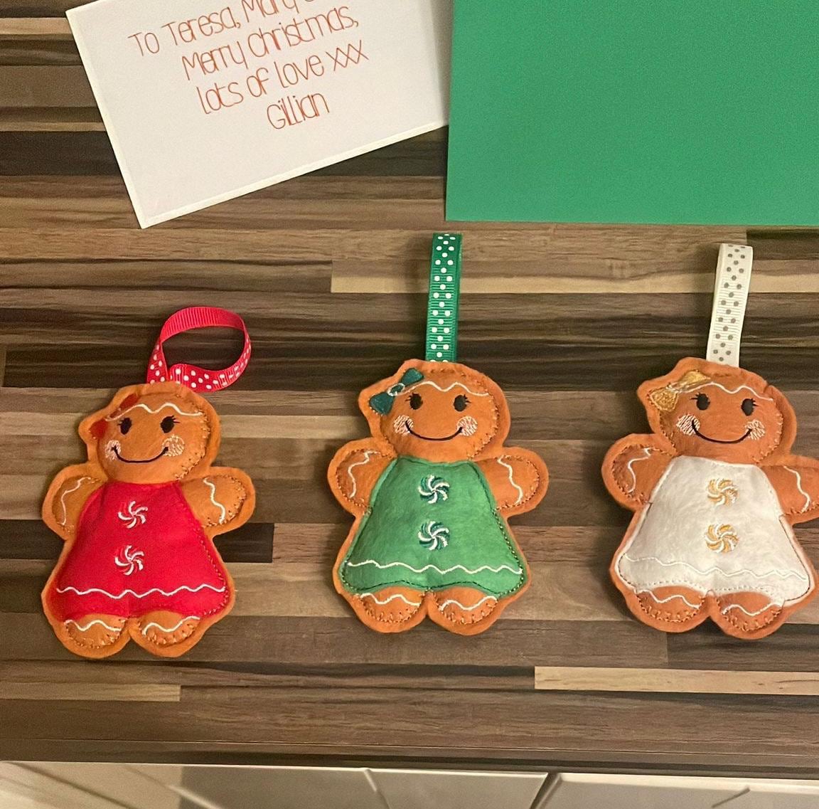Personalised Felt Gingerbread Christmas Ornament: Tree Hanger