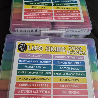 Life Skills Task Boxes With 2 Carrying Cases - Etsy