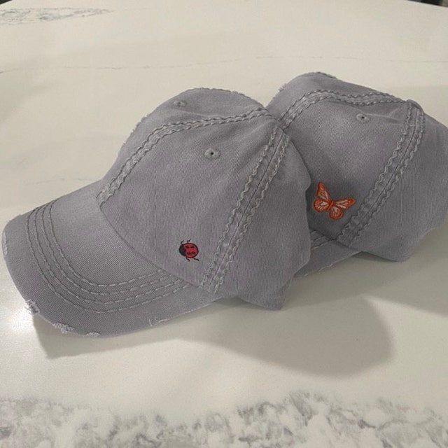 Women's Butterfly Hat, Butterfly Baseball Cap, Embroidered
