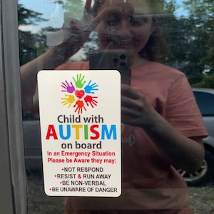 Digital Download Child With Autism SVG, Autism Awareness In Case Of Emergency, Car Decal SVG, Autism Warning Safety Sign Sticker