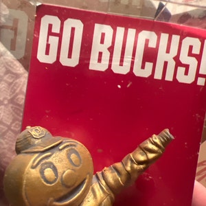 Collectible 6" Bronze Brutus the Buckeye Ohio State Mascot Lightning Pose Figurine