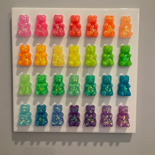 4ArtWorks - 16 x 25 Acrylic Gummy Bear Wall Art Mirror, Baby Candy Theme  Room Decor, Candies Nursery Decor, Kids Colorful Mirror, Gummy Bear Wall