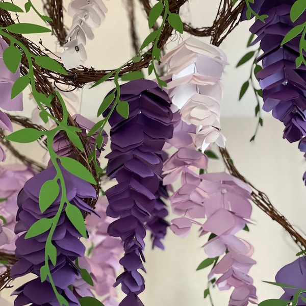 DIY Paper Wisteria Flower Template and Tutorial, Birthday Decor, Baby ...