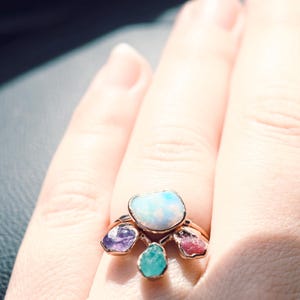 Customer photo from stefaniereiling, Raw Australian Fire Opal Ring, October Birthstone Jewelry