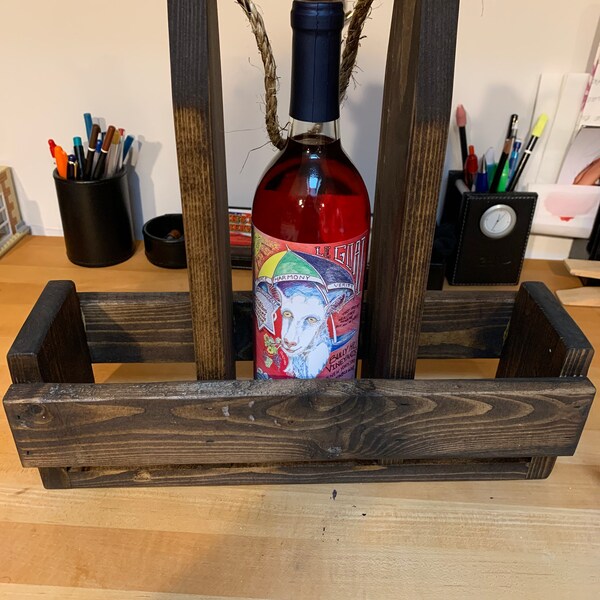 Custom Wine Caddy / Wine Carrier / Wine Decor - Etsy