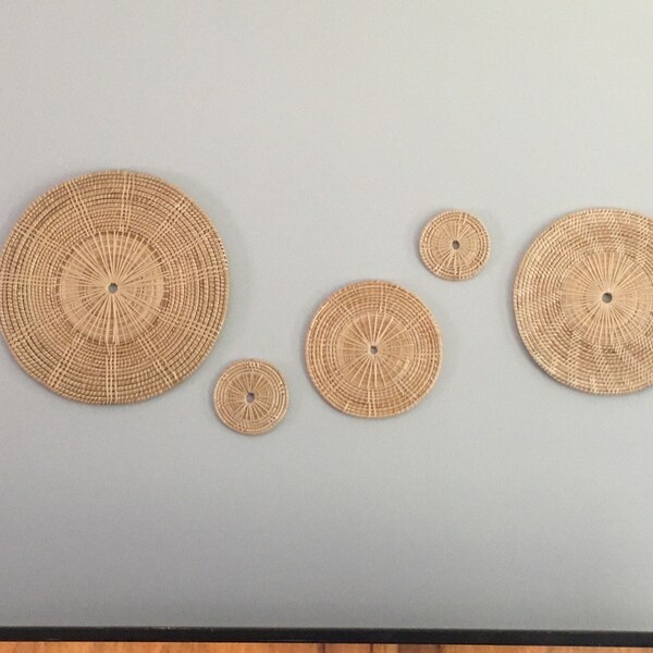 Round Wall Hanging Set cloudy, Rattan Wall Decor, Wall Art, Wall