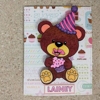 Birthday Bear Digital Stamps Clipart - Etsy