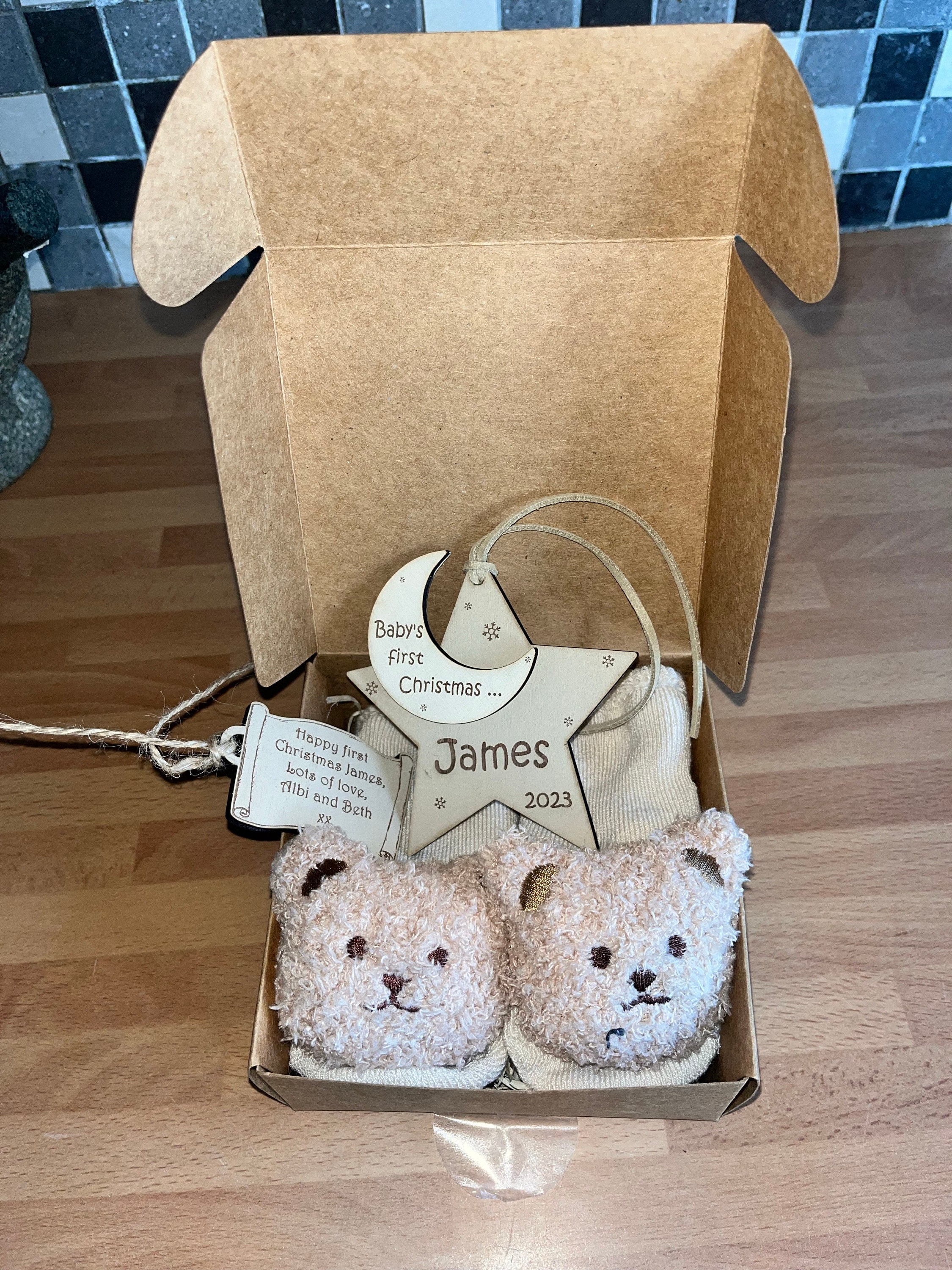 Baby&#39;s first Christmas gift box for baby Christmas gift for baby Christmas bauble Christmas tree bauble gift for new mum and dad baby gift