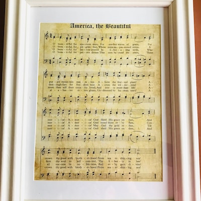 America the Beautiful Print, Printable Vintage Sheet Music, Instant ...