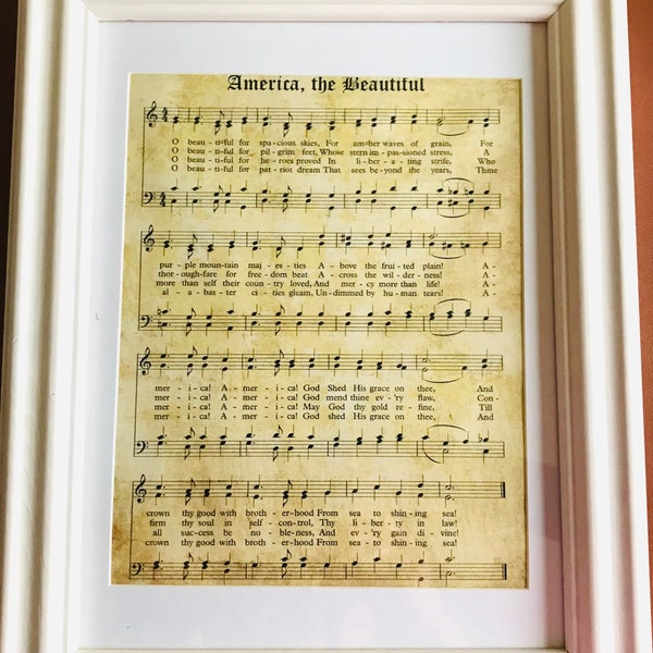 America the Beautiful Print, Printable Vintage Sheet Music, Instant ...