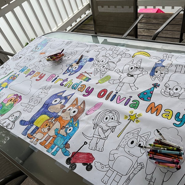 LARGE Christmas Activity Coloring Table Cloth Giant Coloring Sheet ...