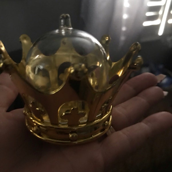 12 Pack - Fillable Baby Shower Favors Plastic Mini Crown Table Decorations With Clear Dome Lids ...