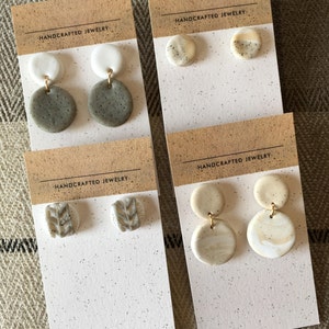 DIY Polymer Clay Earring Kit Comes With Neutral Polymer Clay Shades & Your  Choice of Gold or Silver Jewelry Makes up to 6 Cute Earrings 