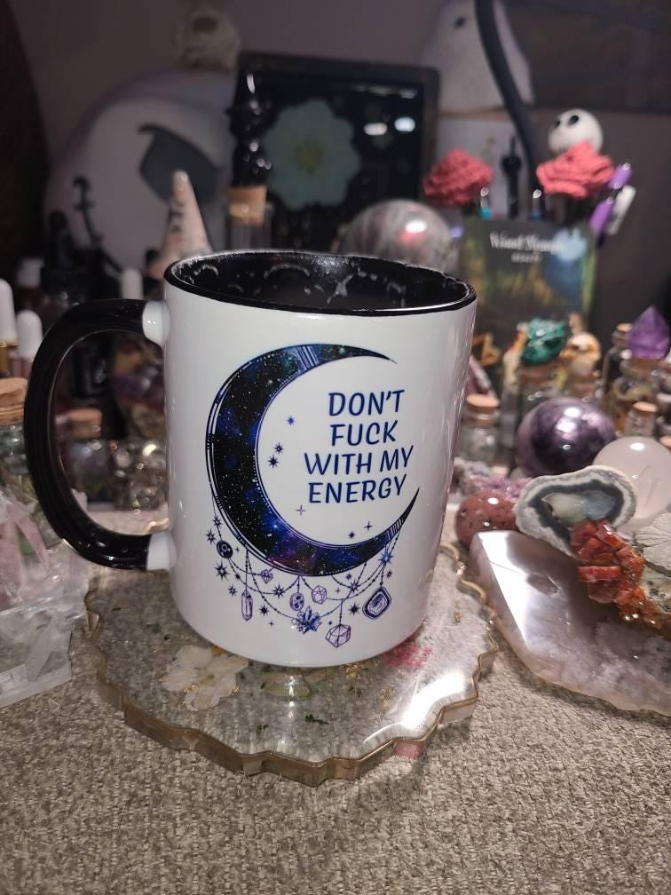 Witchy Gifts | Gift for Her | Travel Mug | Don't Fu*k with my Energy Moon Mug | Witch Mug | Personalized Gifts | Witchcraft