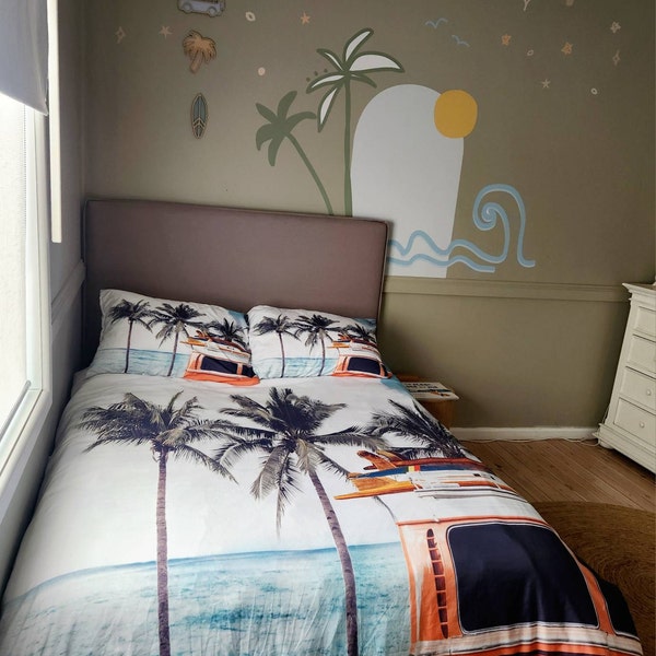 Forest And Wild Animals Duvet Cover Set Nature Botanical Bedding Set forest-and-wild-animals-duvet-cover-set-nature-botanical-bedding-set