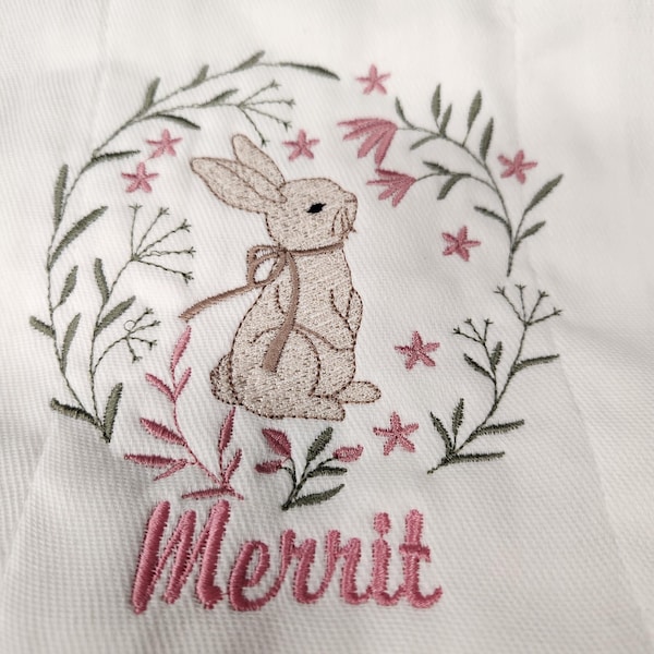 Cute Baby Floral Rabbit Embroidery Design - Animal Machine Embroidery ...