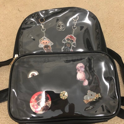 Kawaii Cute Ita Bag Backpack Double Clear Windows, Ita Backpack With ...