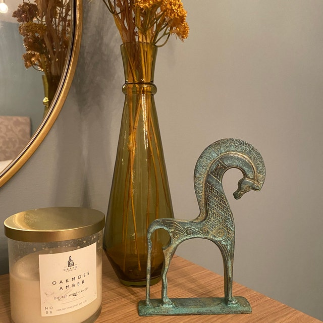 ギリシャの馬のブロンズ像（小） - 古代抽象彫刻の馬の置物 - 16 cm