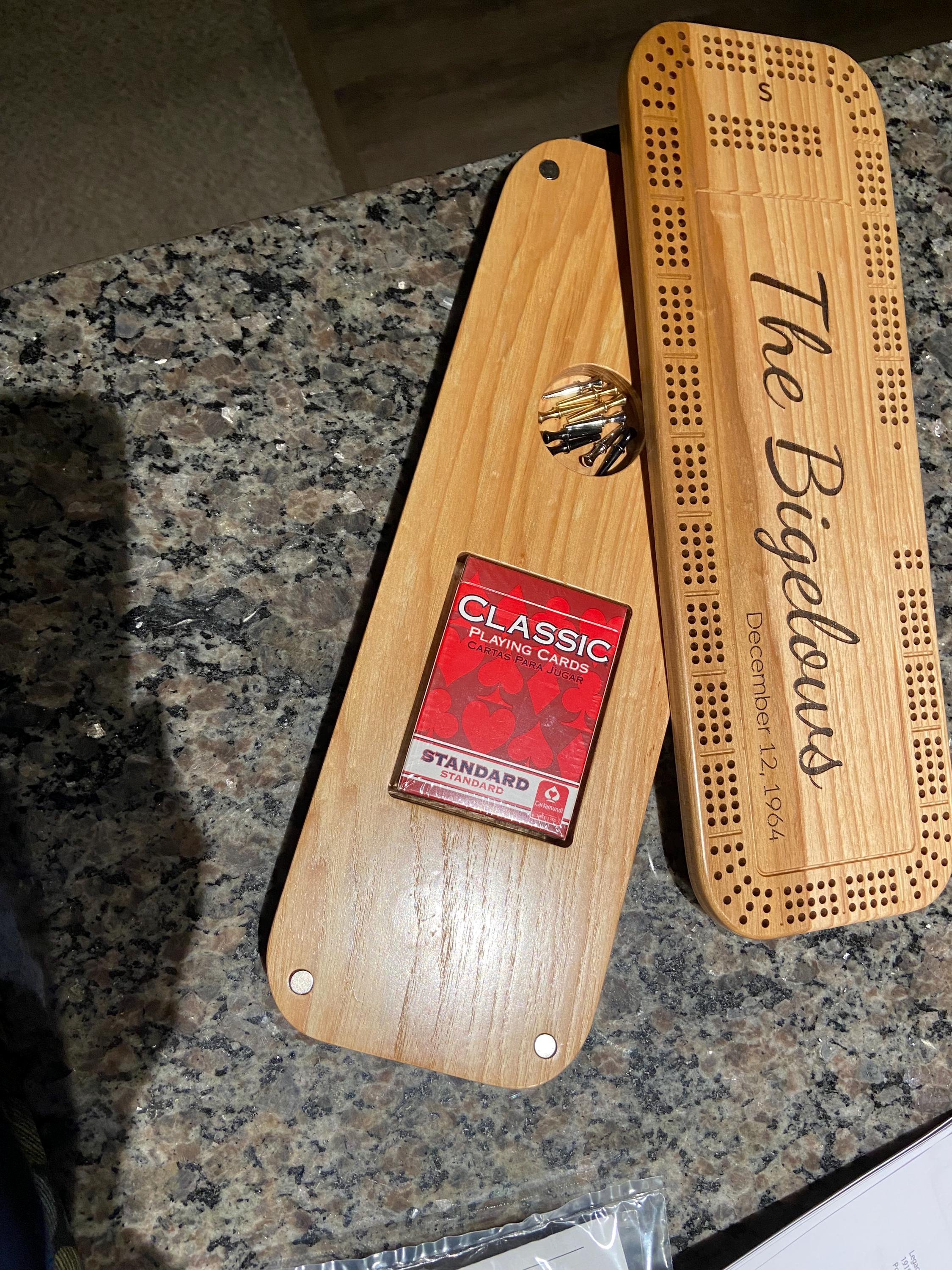 Custom Cribbage Board, 3 Track With Storage, Personalized Cribbage Board, Cribbage Board, Free Personalization