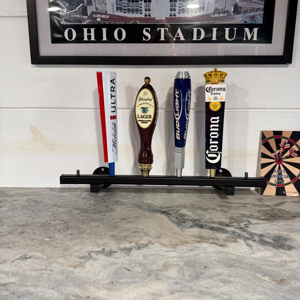 Beer Tap Handle Display Shelf – Wall Mount Metal Tap Rack – Bar Decor ...