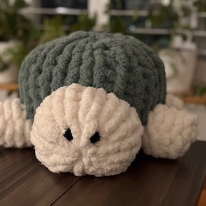 Hand Knit a Chunky Turtle Turtle Plushie Finger Knit Plushie Pattern ...