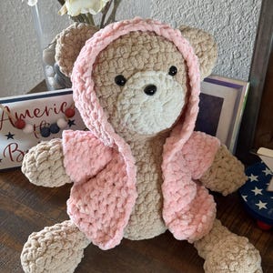 かぎ針編みのフード付きクマのぬいぐるみパターン - Etsy 日本