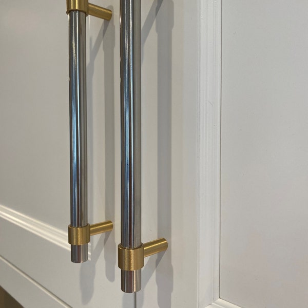 Stainless Steel and Brushed Brass, Silver and Gold Cabinet Handle ...
