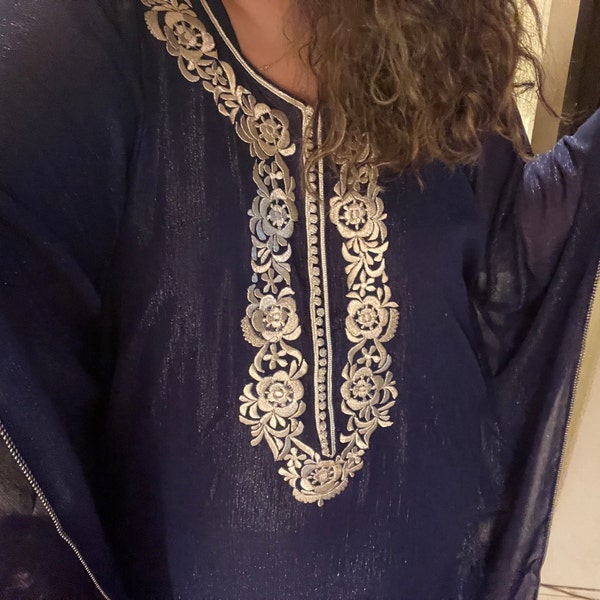 Burgundy Mock Neck Abaya