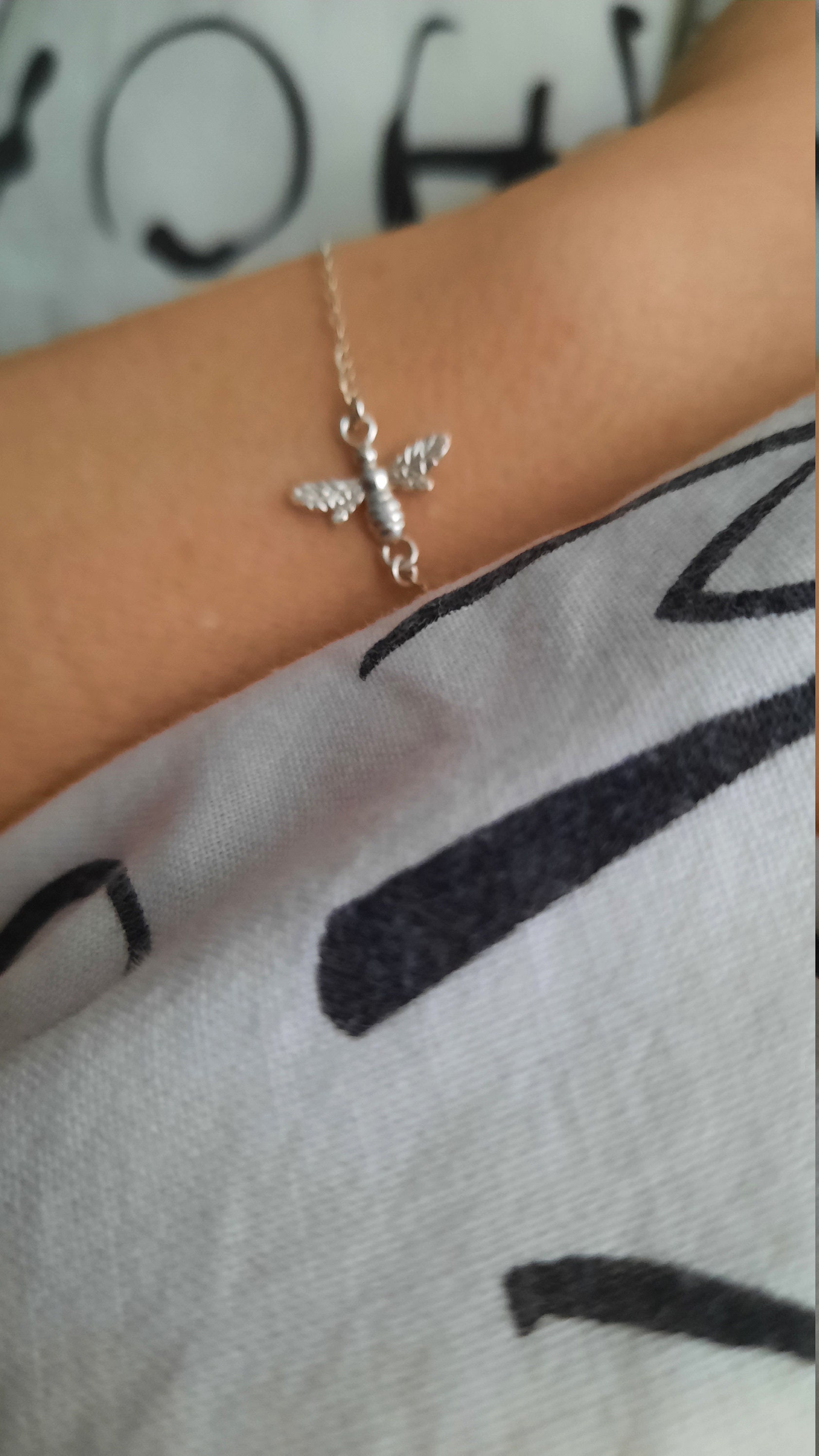 Final Sale Honey Bee Bracelet Sterling Silver/Gold Filled/Rose Gold Filled Bee Bracelet • Bee Pendant•Bee Jewelry•Tiny Bee•Bee Gift•Gold Bee