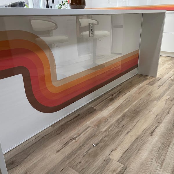 Wall Doc Retro Wave Wall Decal | Peel and Stick Stripe Decals | Mid Century ...