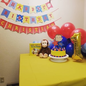 Curious George Birthday FILE to PRINT Happy Birthday Banner / Curious ...