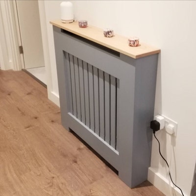 Solid Oak Top Grey Radiator Cover Custom Fit UK - Etsy