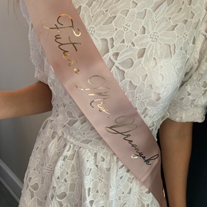 Rose Gold Sash Rose Gold Bride Sash Rose Gold Silver Rose | Etsy